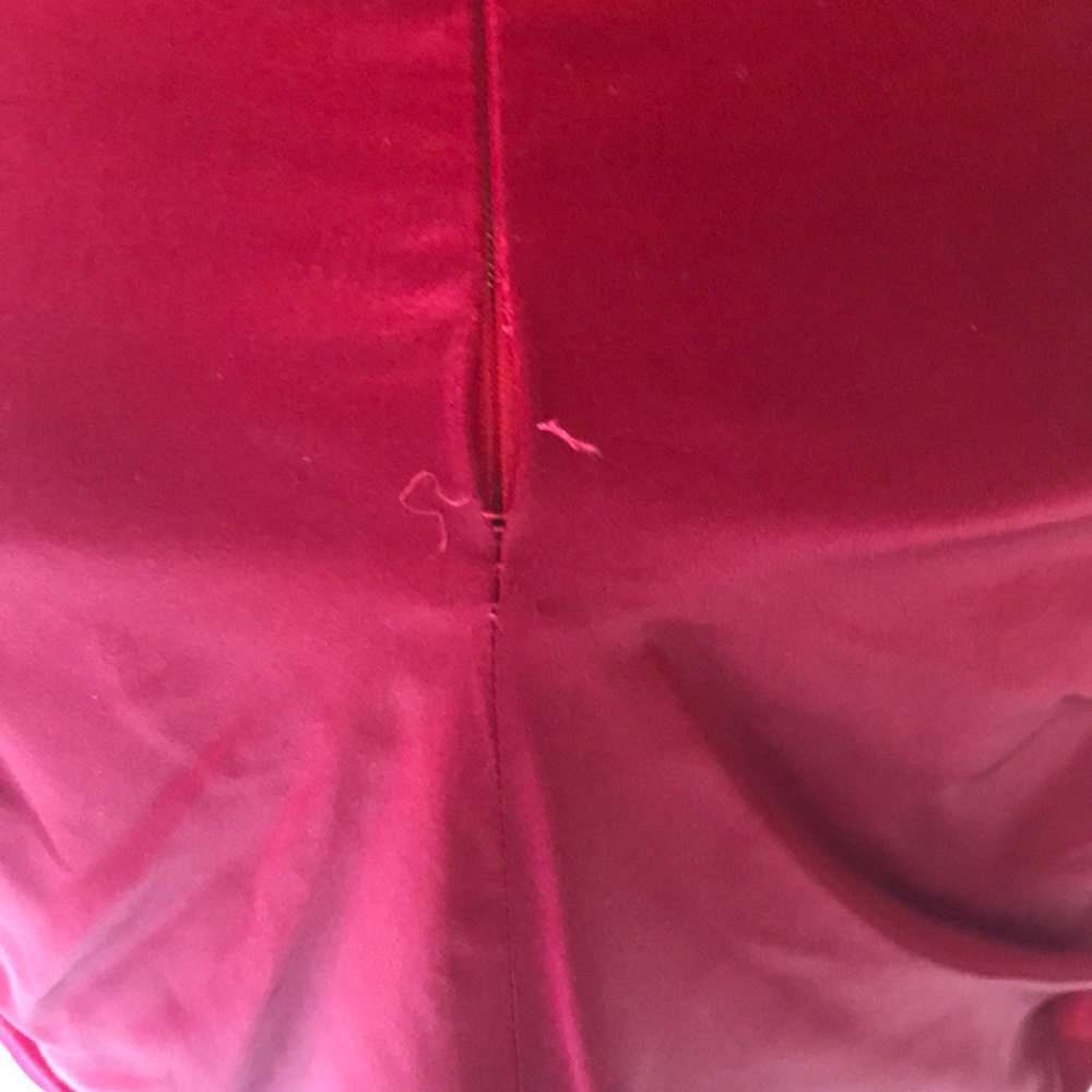 Express Silk Ruched Strapless Red Dress - Sz 2 - Picture 6 of 8